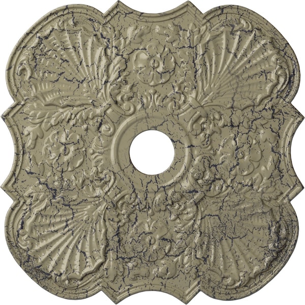 Ekena Millwork Flower Ceiling Medallion (Canopies up to 6 1/4"), 29"OD x 3 5/8"ID x 1 3/8"P, Castle Stone Crackle CM29FWCSC - main